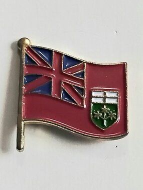 4/$20 Vintage Ontario Provincial Flag Brass/Enamel Collector's Pin!!